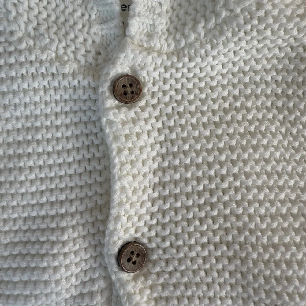 Carter's Baby White Knit Hooded Cardigan Sweater with Bear Ears 3‎ Months